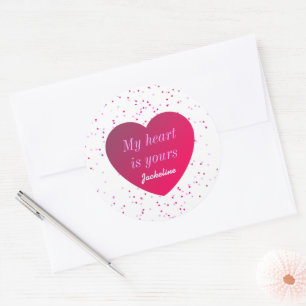 Red Pink Hearts Vintage Valentines Day  Classic Round Sticker