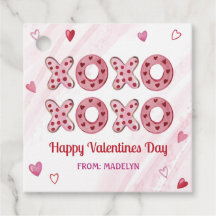 Red & Pink Hearts XOXO Valentines Gift Tags