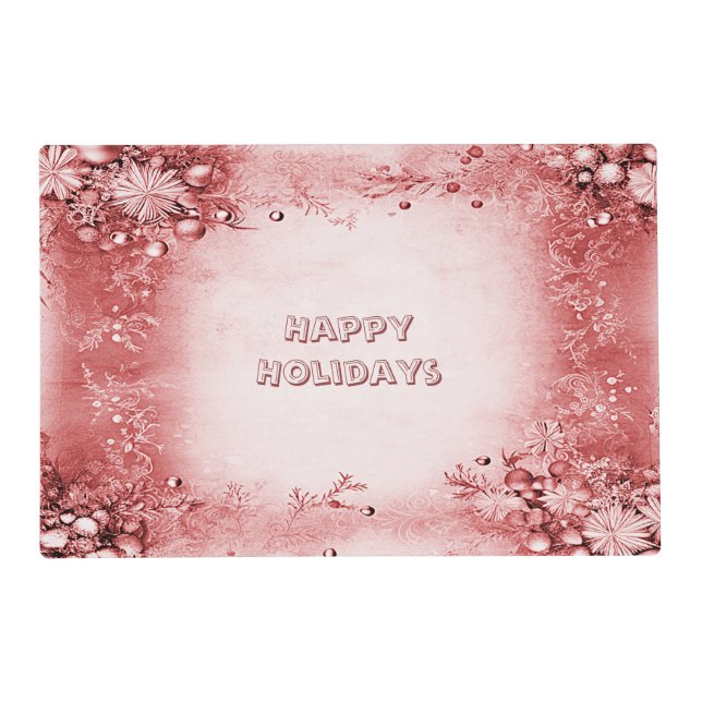 Red Pink Holiday Paper Placemat (Front)