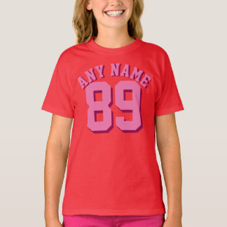 Red & Pink Kids | Sports Jersey Design T-Shirt