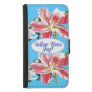 Red Pink Lily Lillies floral Blue Your Joy Samsung Galaxy S5 Wallet Case