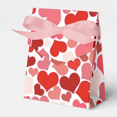 Red Pink Love Hearts Mosaic Romantic Favor Box