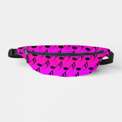 Red Pink Magenta Musical Notes Fanny Pack