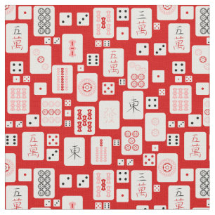 red pink mahjong chinese tiles game asian fabric