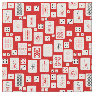 red pink mahjong chinese tiles game asian fabric