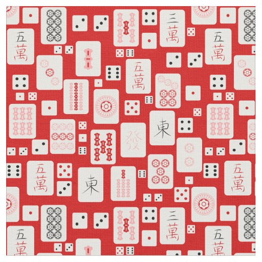 red pink mahjong chinese tiles game asian fabric