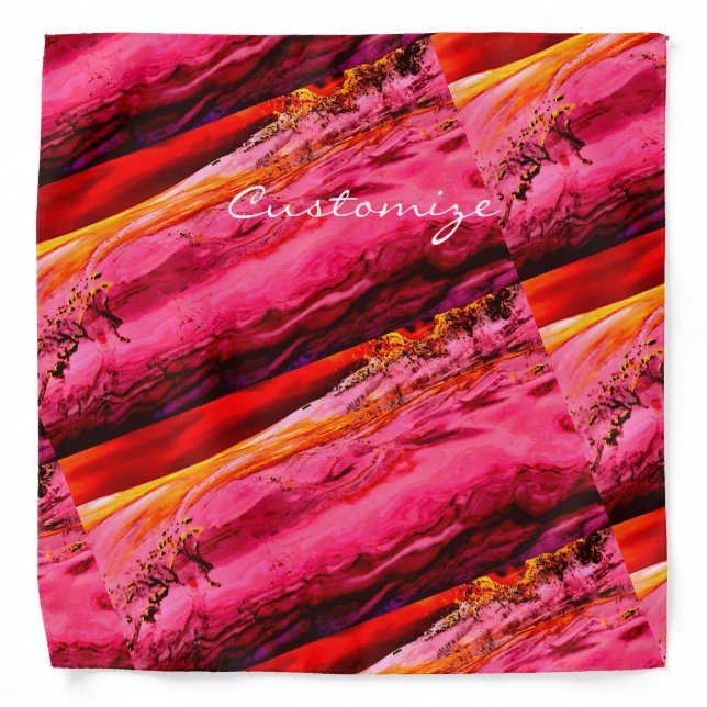 red/pink maui waves Thunder_Cove Bandana (Front)