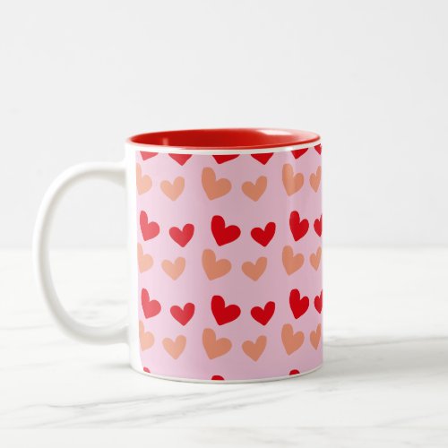 red pink mini hearts mugs  cups