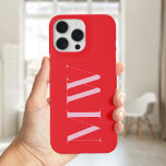 Red Pink Modern Minimalist Initial Monogram iPhone 16 Pro Max Case<br><div class="desc">Create your own custom monogram phone case featuring your personalized initials in red and pink modern typography.</div>