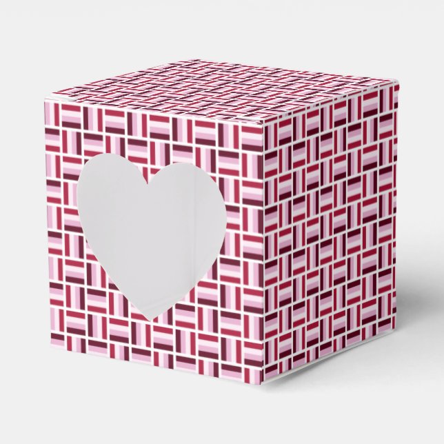 Red Pink Modern Pattern  Favor Boxes (Front Side)