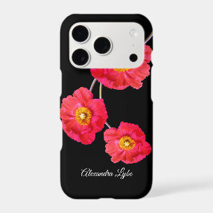 Red Pink Modern Poppies Poppy Flower iPhone 17 Pro Case