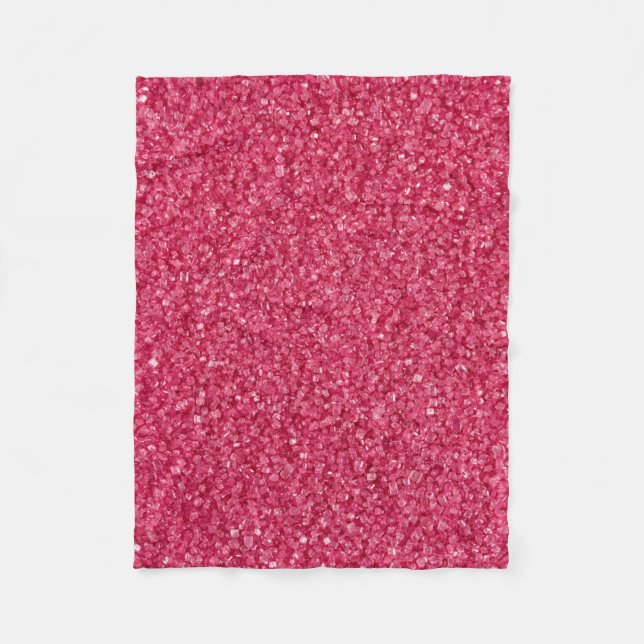 Red Pink Mosaic Glitter Fleece Blanket (Front)