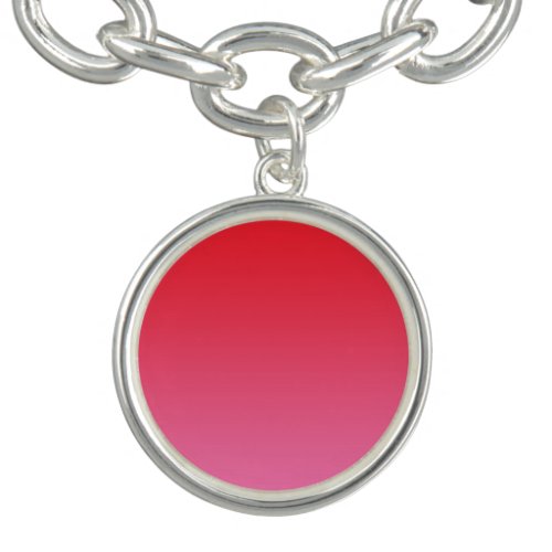 Red  Pink Ombre Charm Bracelet
