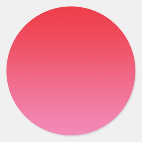 Red  Pink Ombre Classic Round Sticker