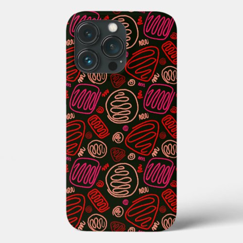 Red Pink One Line Abstract Shapes Case_Mate  iPhone 13 Pro Case