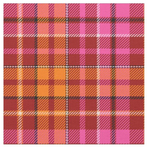 Red Pink Orange Plaid Tartan Design  Fabric