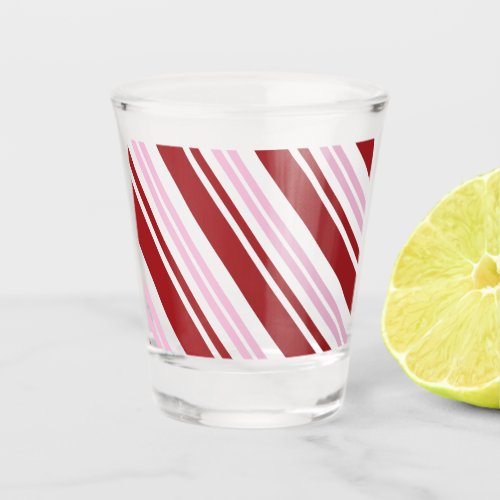 Red  Pink Peppermint Shot Glass