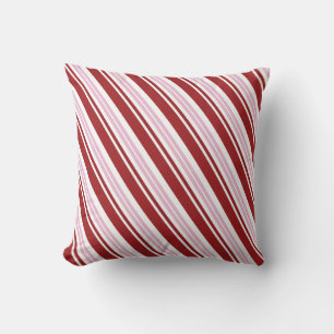 Red & Pink Peppermint Stripe Throw Pillow