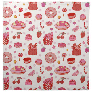 Red pink pies and sweets cloth napkin