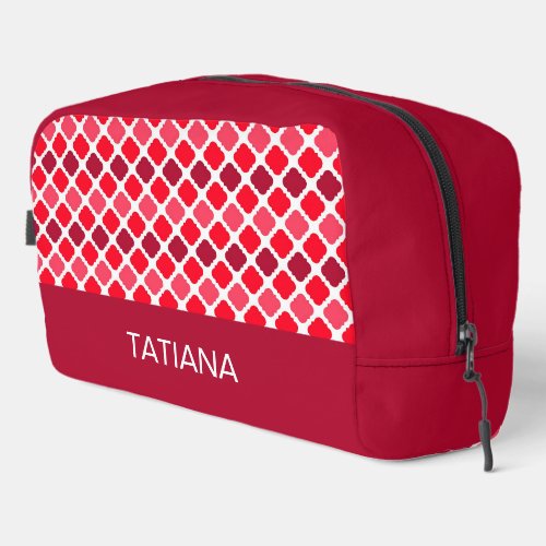 Red & Pink Quatrefoil Seamless Pattern Dopp Kit