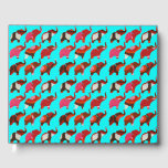 Red &amp; Pink Retro Elephants Guest Book