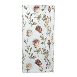 Red Pink Rose Floral Cloth Napkin