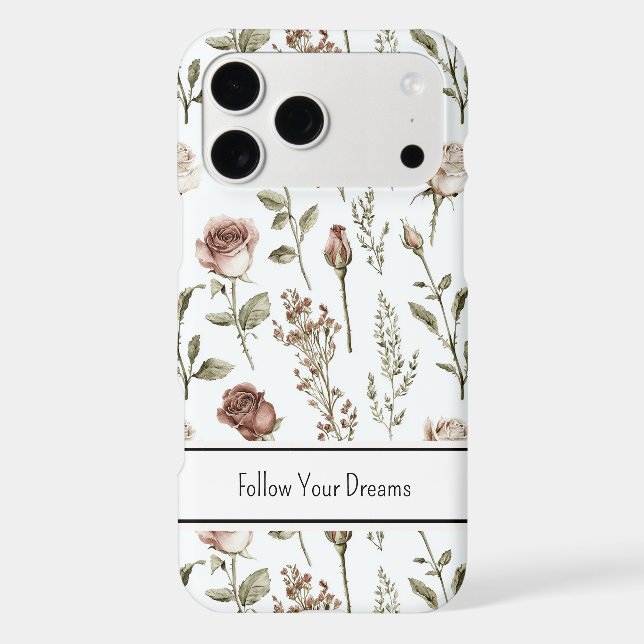 Red Pink Rose Floral   iPhone Case (Back)