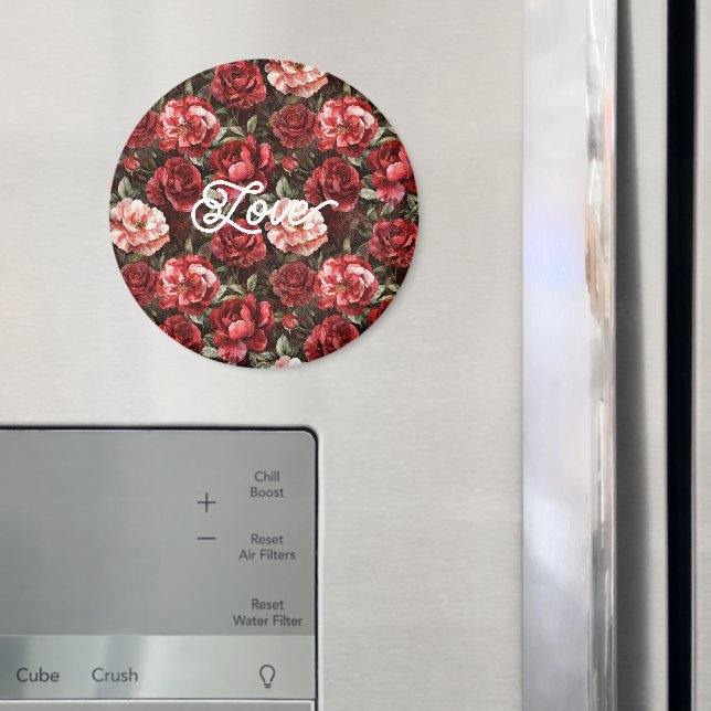 Red Pink Rose Flowers   Magnet (In Situ (Fridge))