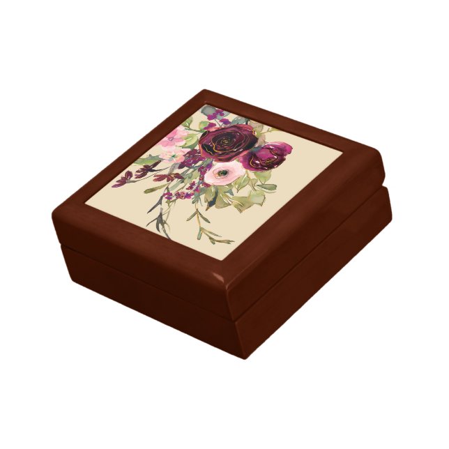 Red Pink Roses Floral Gift Box (Side)
