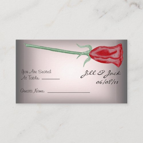Red  Pink Roses Seating Cards