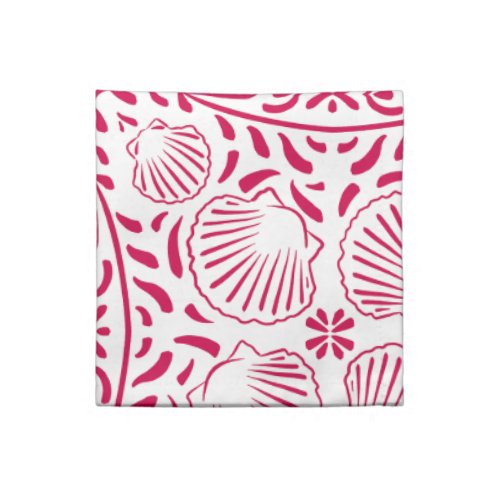 Red Pink Sheashells Coral Modern Bold Beach House Cloth Napkin