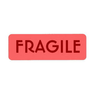 Red pink simple fragile labels
