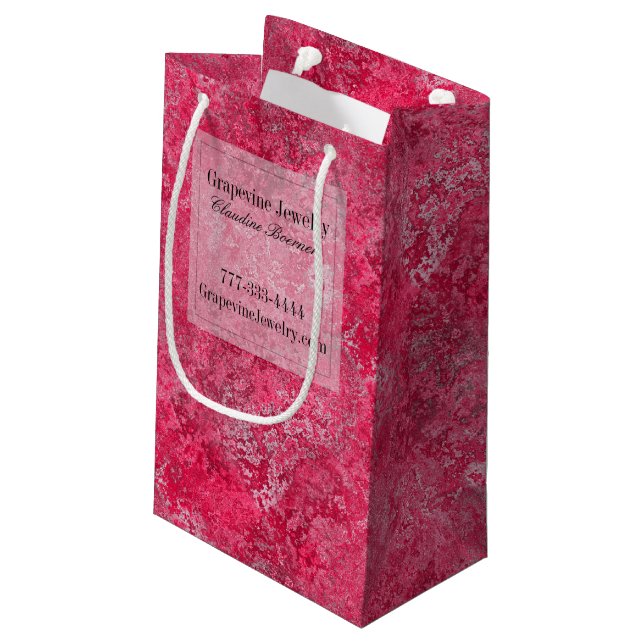 Red Pink Small Gift Jewelry Business Crafter Bags (Back Angled)