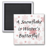 Red/pink Snowflakes Customizable Winter Magnet at Zazzle