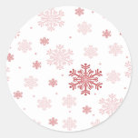 Red/pink Snowflakes - Winter Stickers at Zazzle