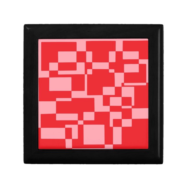 Red-pink squares keepsake box (Front)