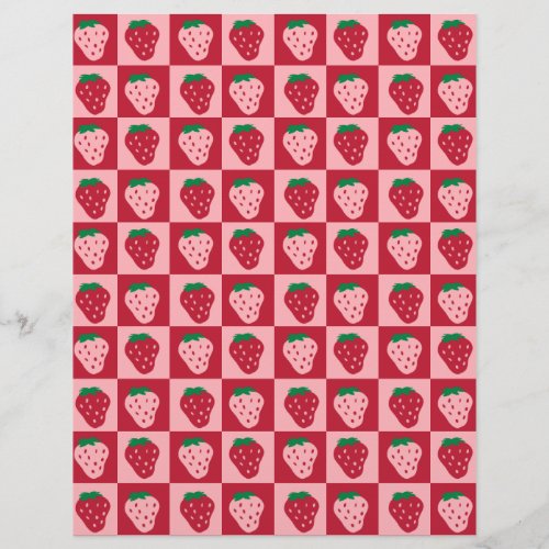 Red Pink Strawberry Fruit Paper Sheet