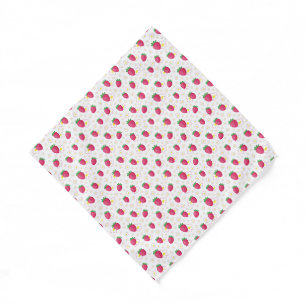 Red Pink Strawberry Pattern Cute Flowers Bandana