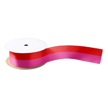 Red & Pink Stripe Colorblock Ribbon by StyledbySeb at Zazzle