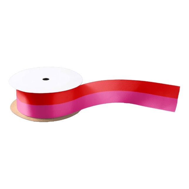 Red & Pink Stripe Colorblock Ribbon (Spool)