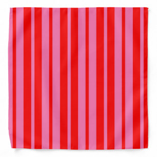Red Pink Stylish Stripes Pattern Design Bandana