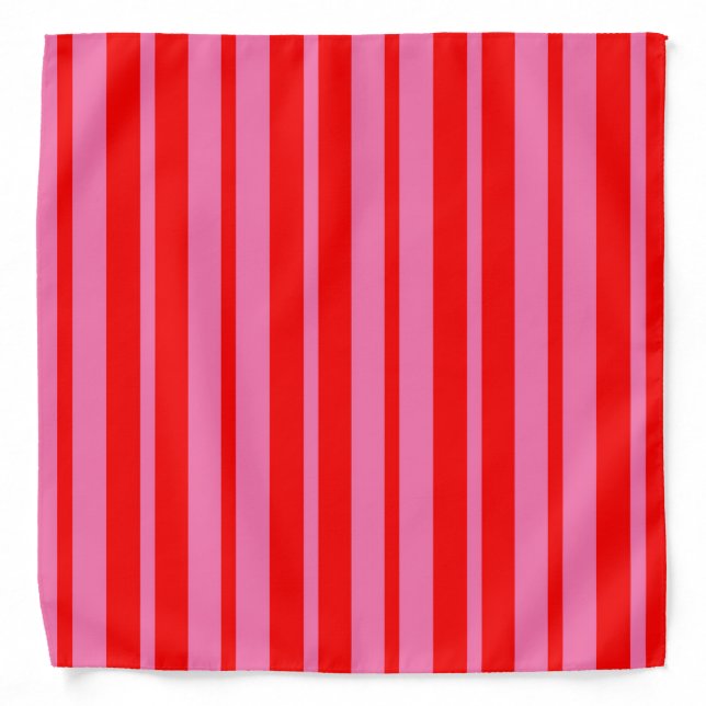 Red Pink Stylish Stripes Pattern Design  Bandana (Front)