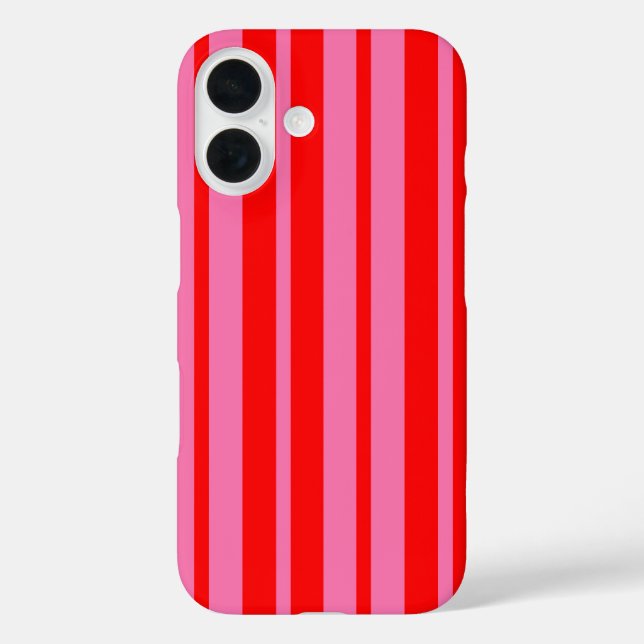 Red Pink Stylish Stripes Pattern Design  Case-Mate iPhone Case (Back)
