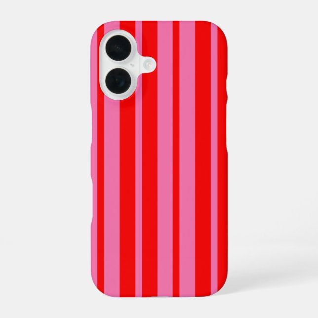 Red Pink Stylish Stripes Pattern Design  Iphone Case (Back)