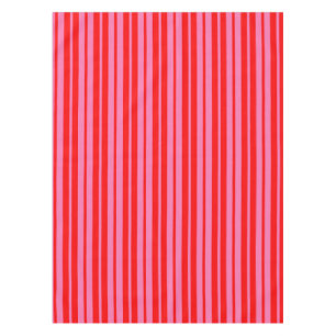 Red Pink Stylish Stripes Pattern Design Tablecloth