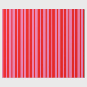 Red Pink Stylish Stripes Pattern Design  Wrapping Paper