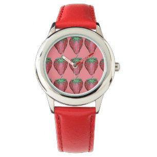 Red Pink Sweet Strawberry Strawberries Berry Fruit Watch