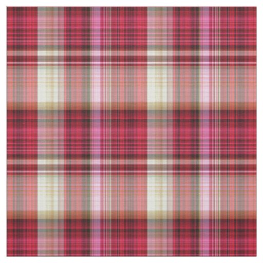Red Pink Tartan Plaid Fabric