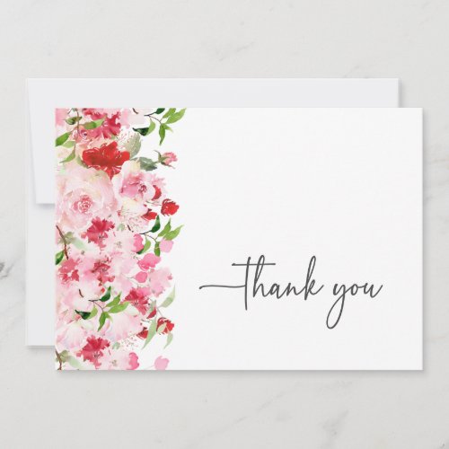 Red Pink Thank You Card