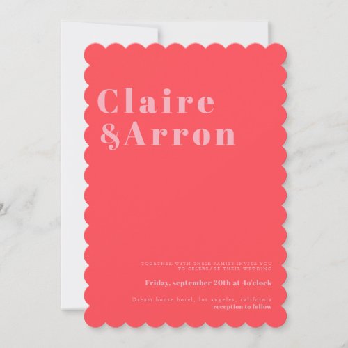 Red Pink Trendy Wedding Invitation